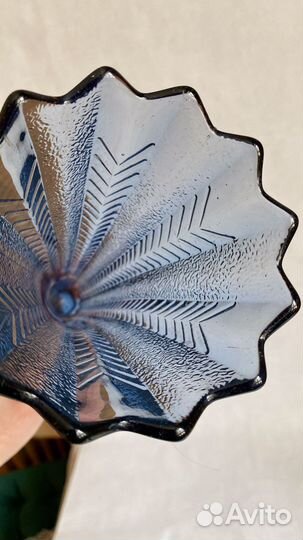 Старинные вазы синее стекло Неман