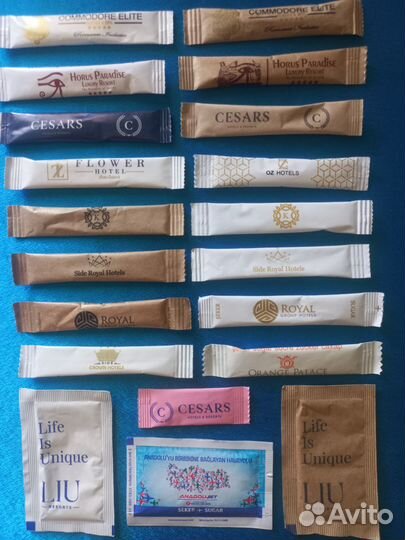 Сахар порционный из лакшери отелей для коллекции