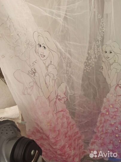 Занавеска в детскую, 5.5 метра с принцессами