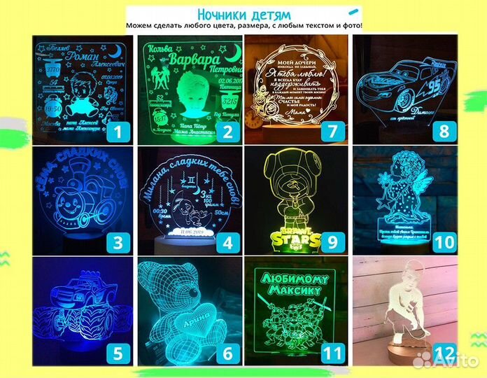 Детский светильник-ночник на подарок