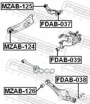 Сайлентблок цапфы зад прав/лев fdab-039 Febest