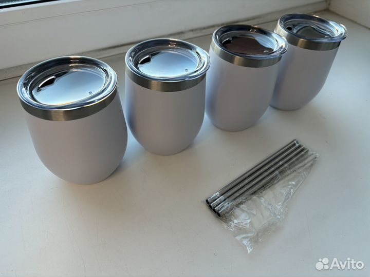 Chillout life Белые бокалы для вина из нержавеющей