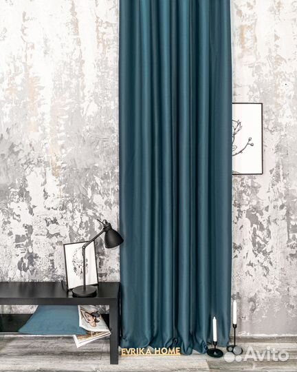 Шторы блэкаут Амадео морская волна новые пошив