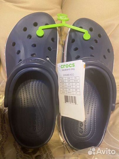 Новые оригинальные Crocs темно-синие 37-38+джибитс