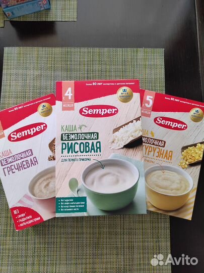 Детские каши безмолочные Semper