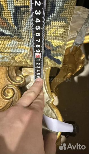 Гобелен винтажный. Пейзаж. Старинная мебель