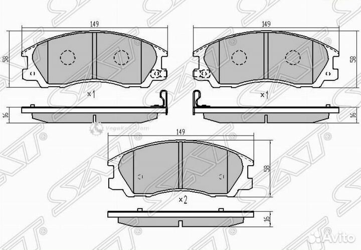 Колодки передние Hyundai Terracan ST58101H1A10