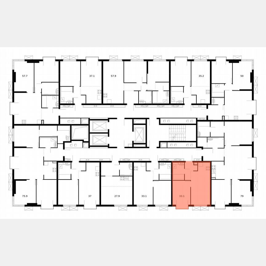 1-к. квартира, 33,1 м², 23/24 эт.