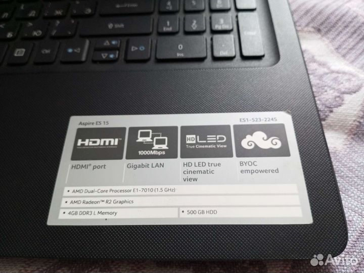 Ноутбук acer aspire ES 15