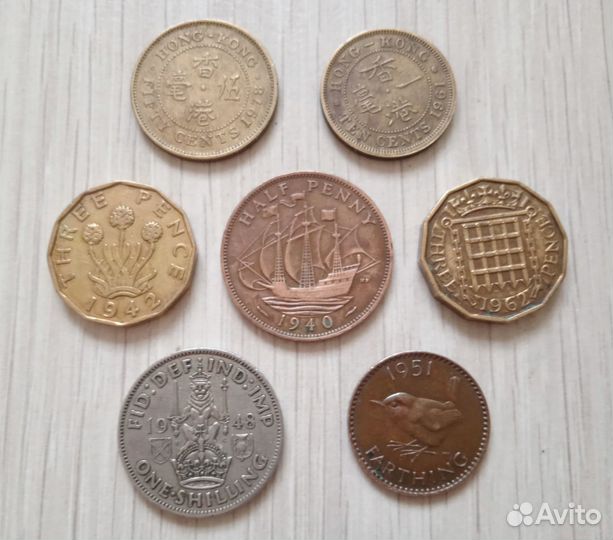 Монеты Великобритании с 1940г.(набор)