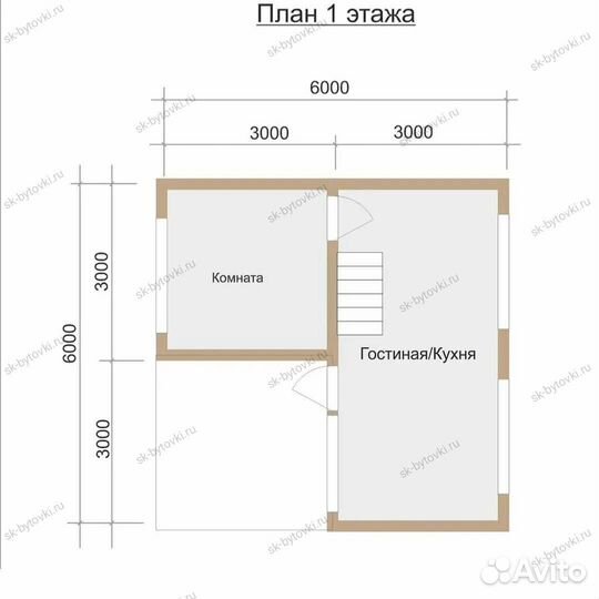 Каркасный садовые дом 6х6м с верандой и лофтом