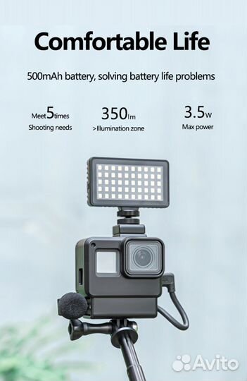 Накамерный cвет Telesin LED Light 50 для GoPro