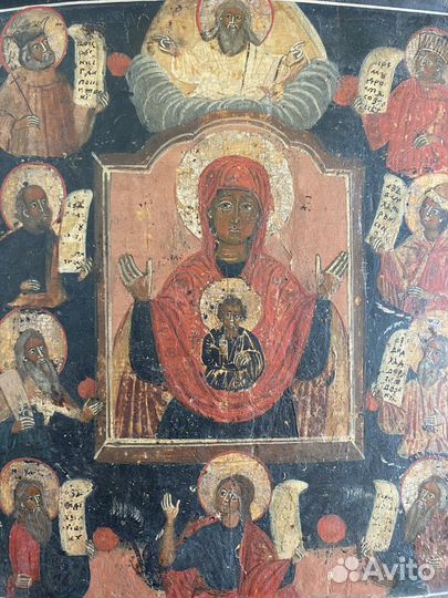 Икона старинная знамение курское коренное 18 век