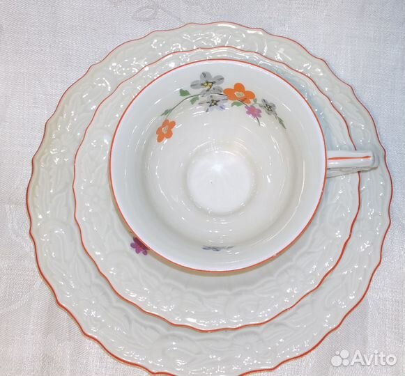 Чайное трио August Schweig Weisswasser Германия