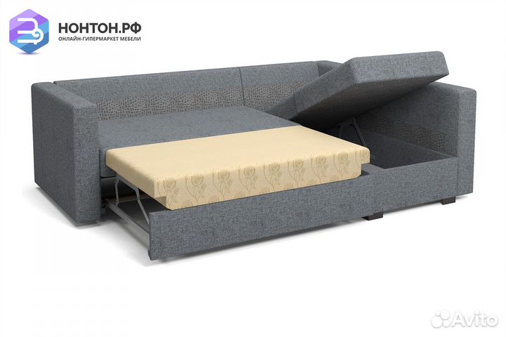 Диван угловой дельфин Джессика 2 серый