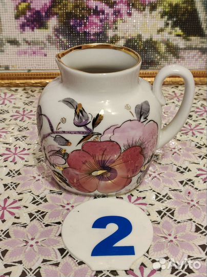 Набор из сервиза Розовая ветка. Лфз. СССР