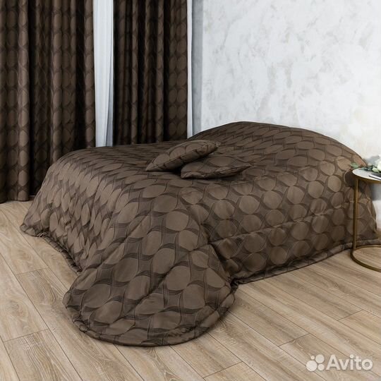 Покрывало Альба кофейный новое плед на кровать