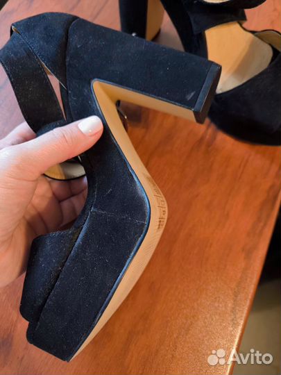 Босоножки hm 38 черные замшевые новые