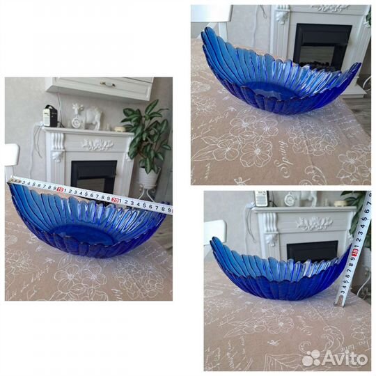 Винтажные вазы,салатники СССР Цветное стекло