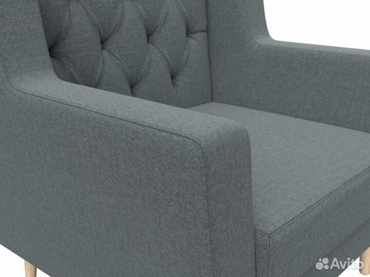 Кресло Брайтон Люкс, рогожка, амур серый. Москва