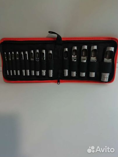 Пробойники для кожи и резины 15шт. 