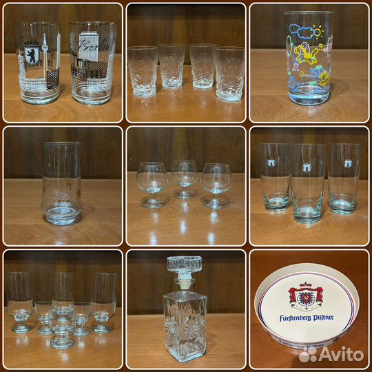 Поднос, графин, бокалы