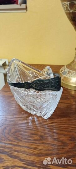 Хрустальная конфетница, лодочка