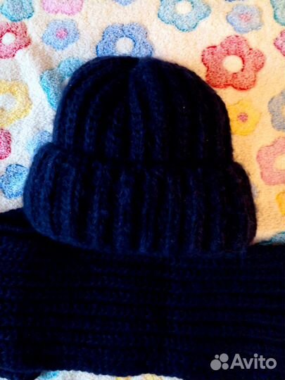Зимняя детская шапка,шарф