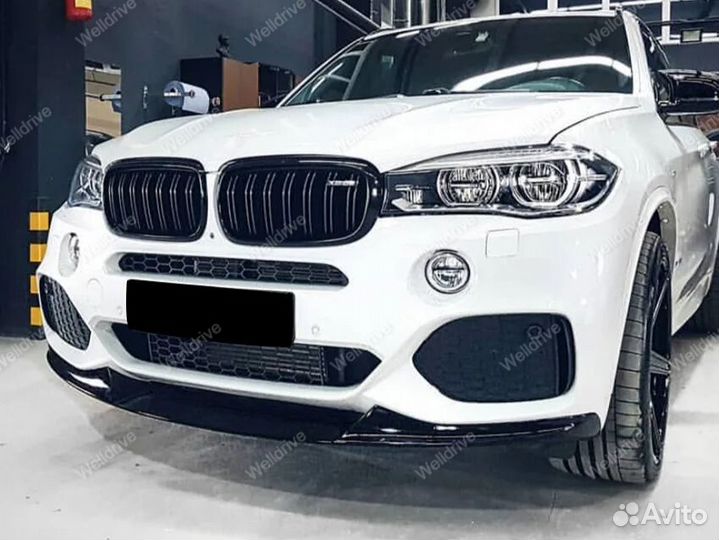 Губа передняя BMW X5 F15 M-Performance черная