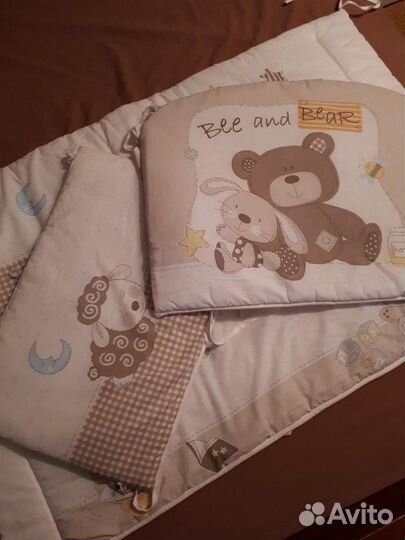 Защита в кроватку, балдахин, подушка, одеяло