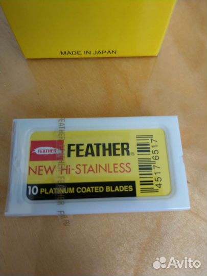 Лезвия для бритья DE. Feather (200шт)