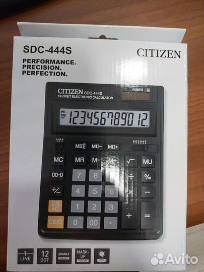 Калькулятор бухгалтерский citizen SDC-444S, черный