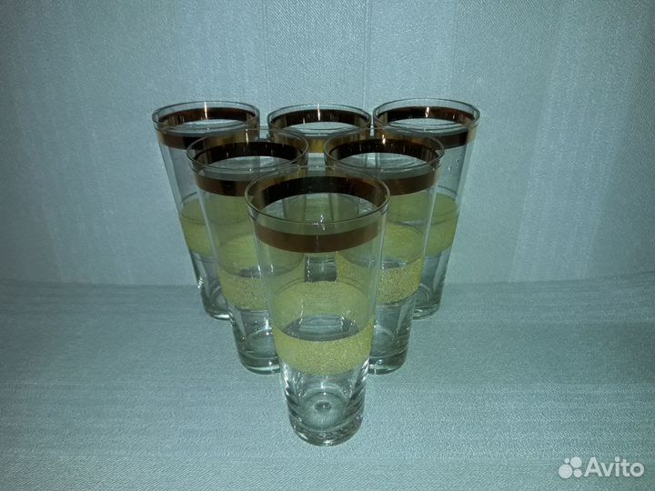 Комплект 6 стаканов на подносе