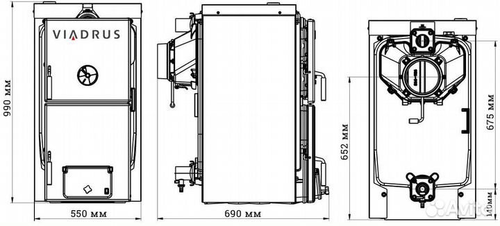 Твердотопливный чугунный котёл viadrus u22 C3 18кв