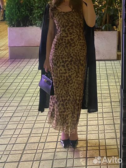 Платье zara леопардовое