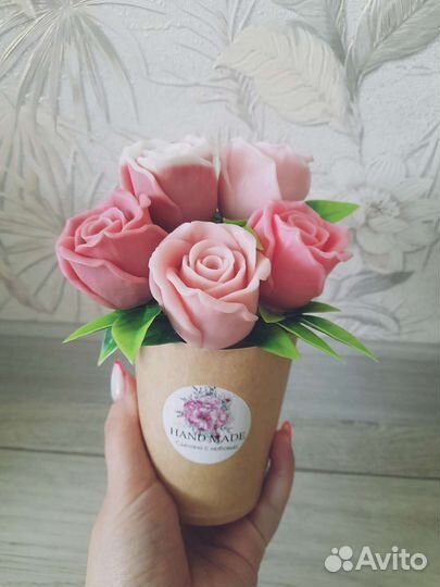 Мыльные цветы розы