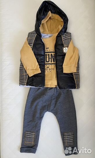 Костюм детский тройка с утепленным жилетом