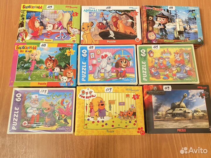 Пазл 60эл. в ассортименте 90р.шт