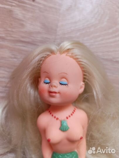 Кукла русалка СССР ГДР ари зеленая 15 см
