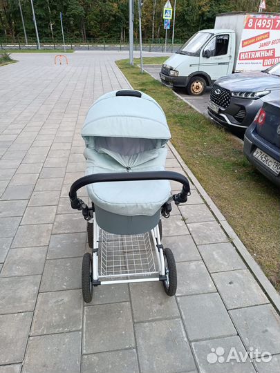 Коляска 2в1 Indigo barbara Classic ba 02 (шалфей)