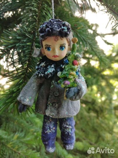 Ватные елочные игрушки ручной работы