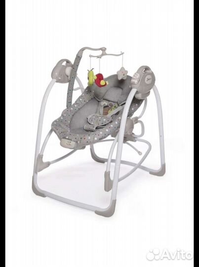 Детские электрокачели Jetem Flappy 2в1 серый