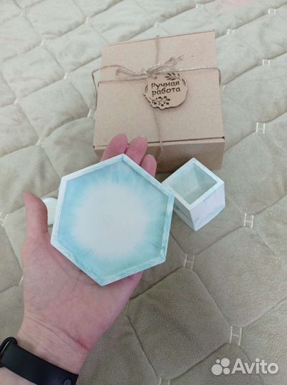 Набор из гипса. Поднос и подсвечник