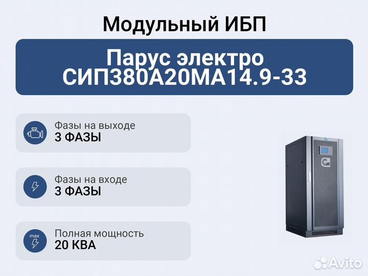 Модульный ибп Парус электро сип380А20ма14.9-33
