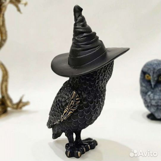 Статуэтка сова в шляпе волшебника (14см)