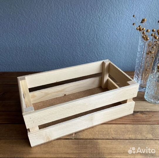 Ящик реечный / Кашпо для цветов / Деревянный бокс