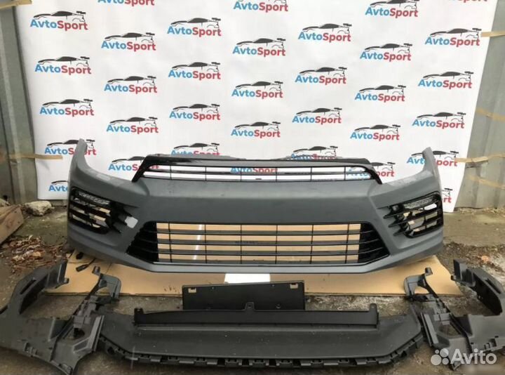 Передний бампер Scirocco R в сборе рестайлинг