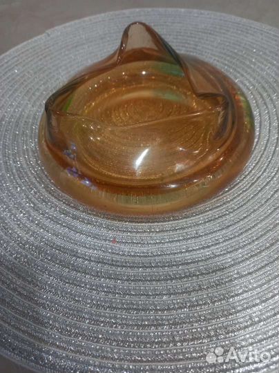 Пепельница из цветного стекла Чехия Богемия