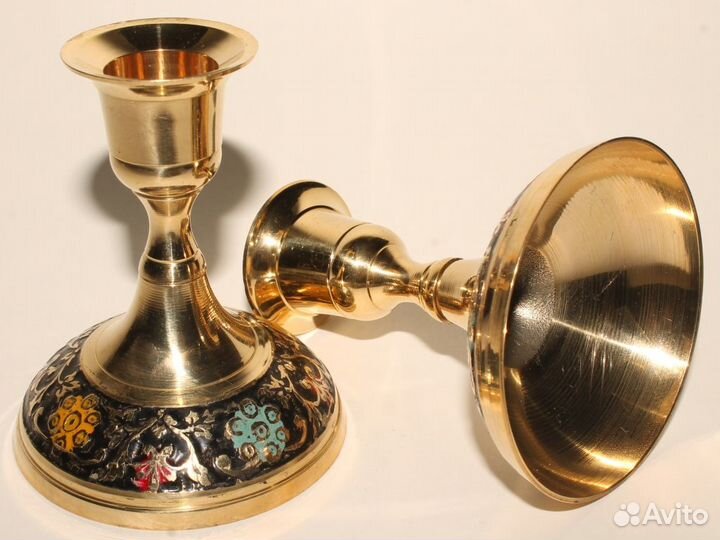 Пара латунных Подсвечников. Классика. Ретро Стиль