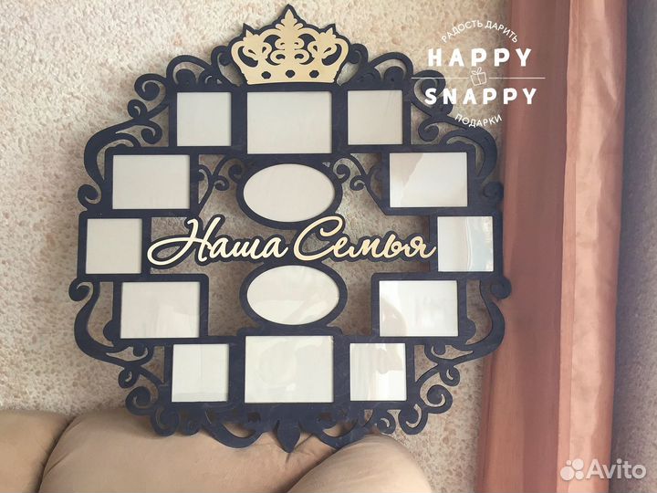 Семейная фоторамка коллаж. панно.на стену